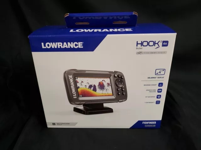 Lowrance HOOK2 4x Transductor Skimmer Balas Buscador de Peces 4" Pantalla Solarmax NUEVO