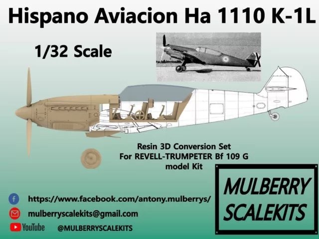 1/32 HISPANO AVIACION Ha 1110 K-1L RESIN Conversion Set MULBERRY SCALE ...