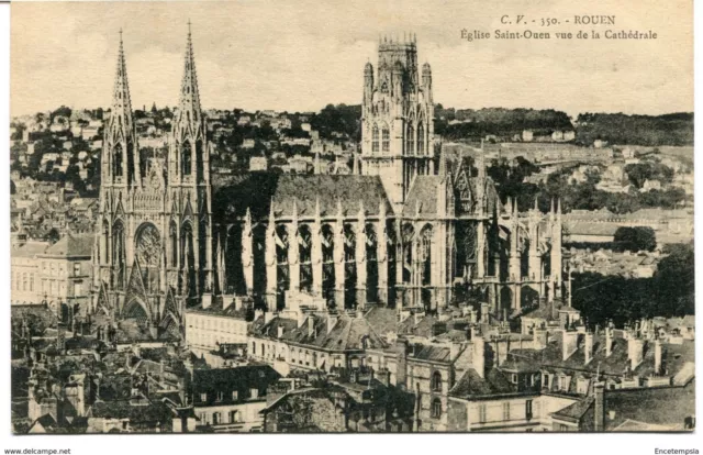 CPA-Carte postale- France - Rouen - Eglise Saint Ouen vue de la Cathédrale