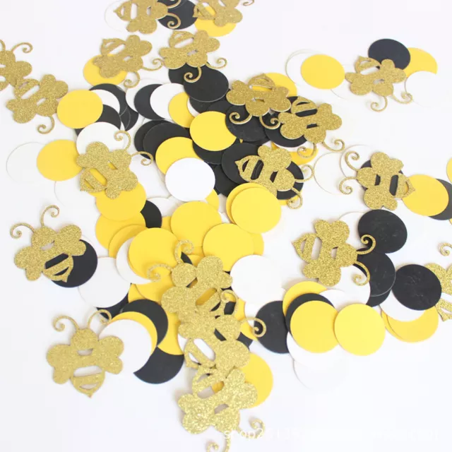 1 juego de trozos de papel de abeja de dibujos animados decorativos confeti redondo boda confeti para