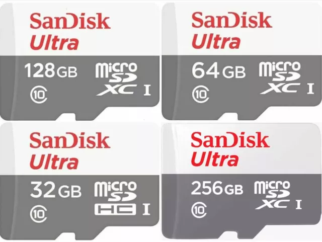 SanDisk Ultra Micro SD Memory Card Class 10 SDHC SDXC 32GB 64GB 128GB 256GB TF 2