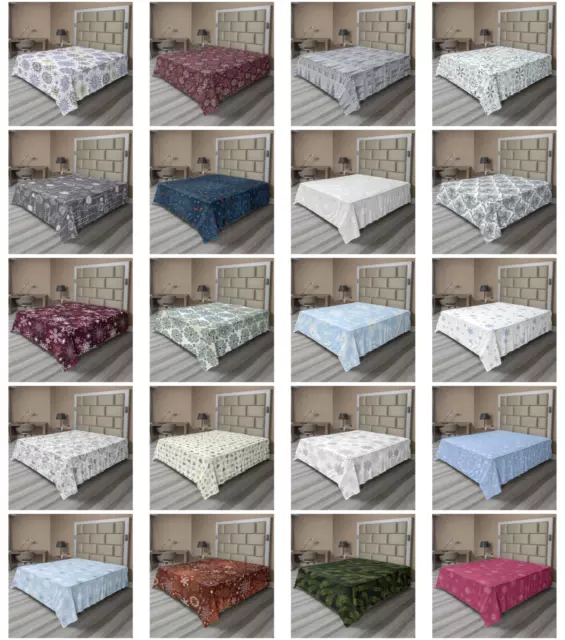 Ambesonne Winter Print Flat Sheet Top Sheet Decorative Bedding 6 Sizes