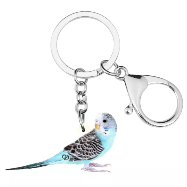 Acrylic Long-tailed Parakeet Bird Keychains Car Key Ring Charms Animals Jewelry