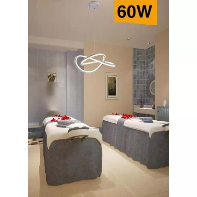 Lampadario led intrecciato 60w BIANCO design moderno luce naturale 4000k Nuovo