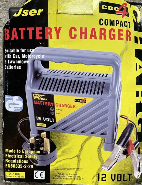 Compact Battery Charger 12 Volt Car Motorcycle Lawnmower Used Once