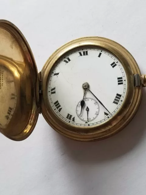 Antique Gold Filled Pocket Watch very old NO glass face or loop Works