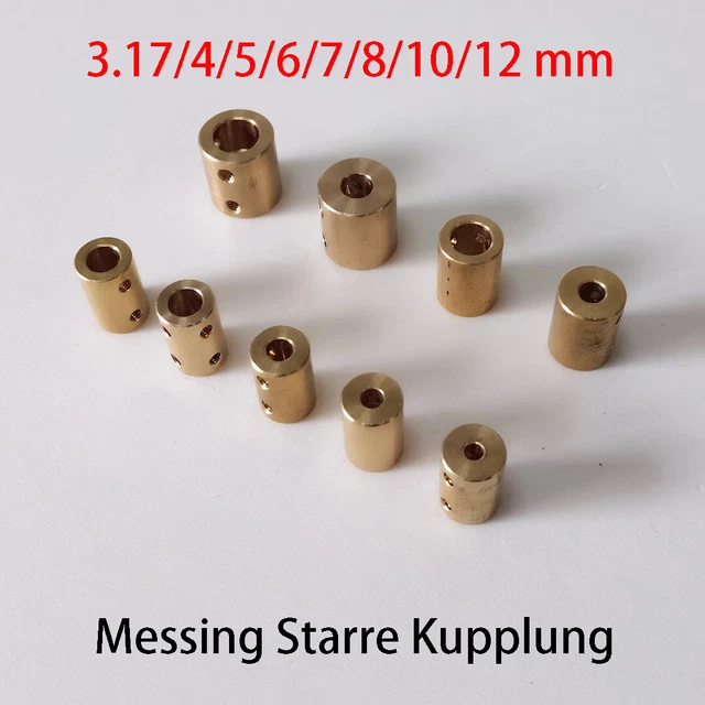 Frizione rigida in ottone motore alberi accoppiatore manicotti adattatore connettori 3,17~12 mm
