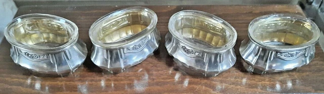 2 Salerons verre et métal argenté