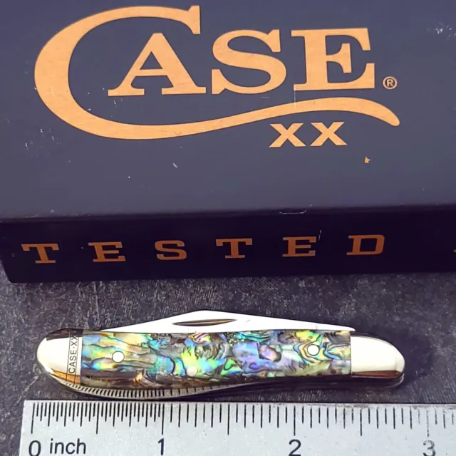 CASE XX Knife Made in USA 8220 SS 2 Blade Peanut Smooth ABALONE Handles 3