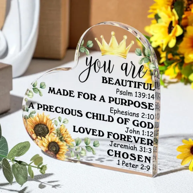 CHRISTIAN TRANSPARENT DECOR Heart Encouragement Shape Gifts For Girls Women  $25.43 - PicClick AU