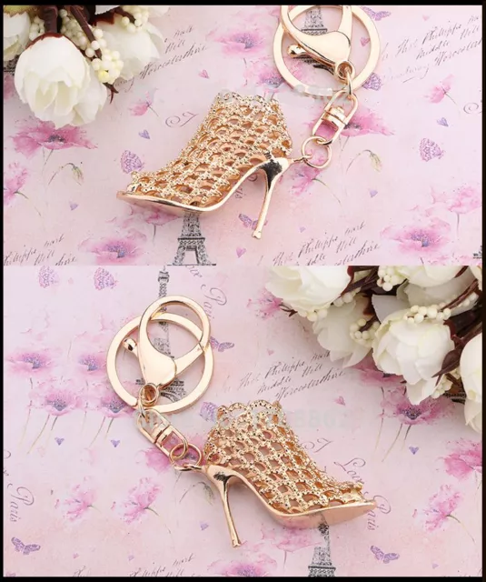 Keychain With Pendant Shaped Shoe For Hanging IN Bag IN Metal Colour Gold