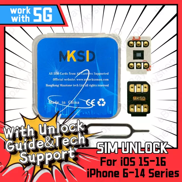 MKSD5 Ultra V5.1 Unlock Card RSIM Chip Service For iPhone 13 12 11 X XR SE 8 7 6