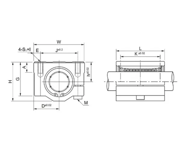 Linearlager 40mm SCJ40UU Spiel einstellbar 3