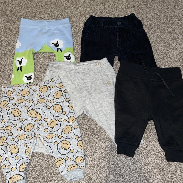 pantaloni bambini pacchetto 5 pezzi 0-3 mesi