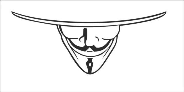 ANONYMOUS MASK Guy Guido Fawkes V for Vendetta sticker decal vinyl wall art  V1