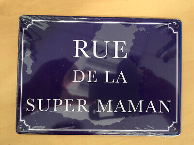 Plaque De Porte Humoristique Métal «rue De La Super Maman » Neuf ! idée cadeau