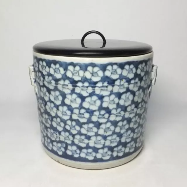 G0556: Real Chinese old blue-and-white porcelain water jug of Qing Dynasty age