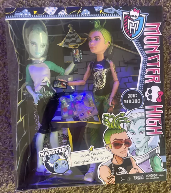 Monster High Manster Deuce Gorgon & Gillington Gil Webber Doll 2 Pack NEW