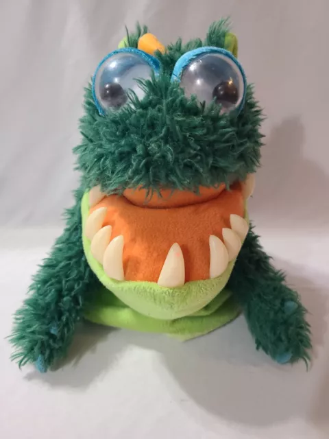 Manhattan Toy Monsties Gulp Hand Puppet Monster Googly Eyes Stuffed Plush Green