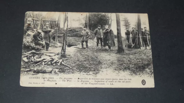 1915 Cpa Postcard War 14-18 Argonne Inspection Outpost Work