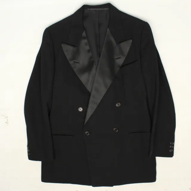 VTG 1948 Mosella Mens Tuxedo Formal Dinner Jacket 36R Black Wool Satin Lapel