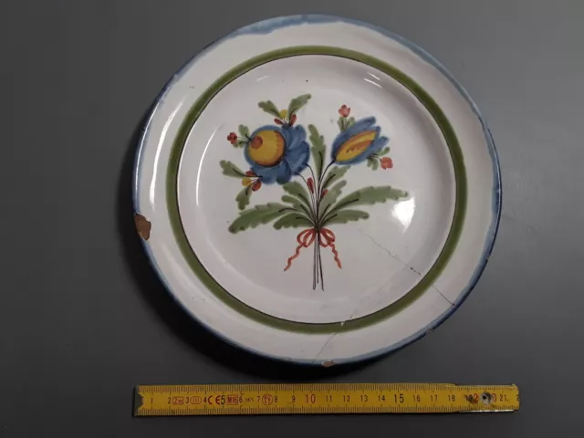 très ancienne  Assiette plate 18 émé fait french antique plate