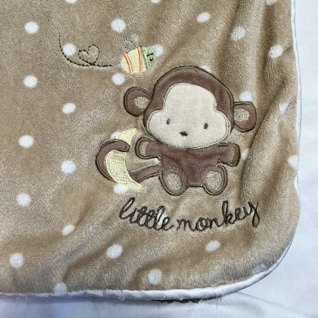 Manta para bebé Carters solo un año pequeño mono bronceado blanco marrón lunares (bb)