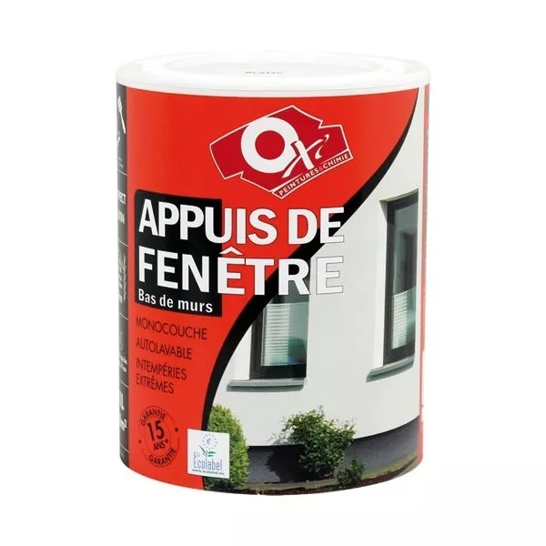 Peinture Monocouche 1L Appuis De Fenetre Blanc 10 Ans Brique Parpaing Oxytol