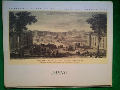 PAQUEBOT SS FLANDRE MENU 1964 CHATEAU  ANET CGT TRANSAT FRENCH LINE 