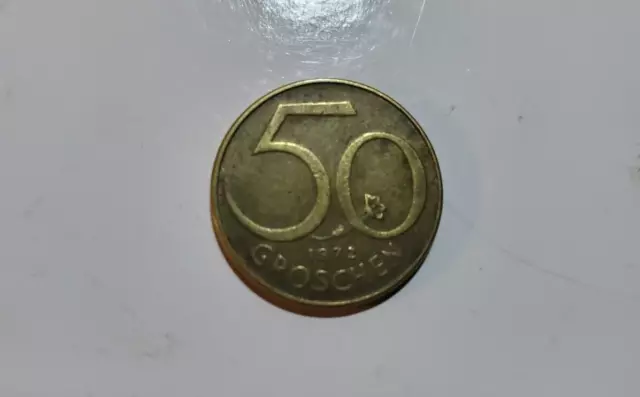 Austria 50 Groschen Coin 1965 Second Republic Aluminum Bronze 19.5mm