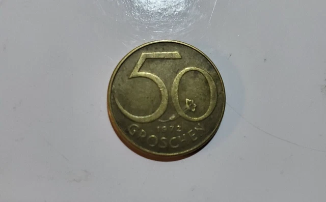 Austria 50 Groschen Coin 1965 Second Republic Aluminum Bronze 19.5mm