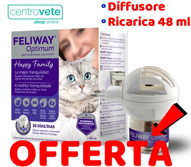 FELIWAY Optimum —> Diffusore + Ricarica 48 ml - Diminuisce lo stress dei GATTI
