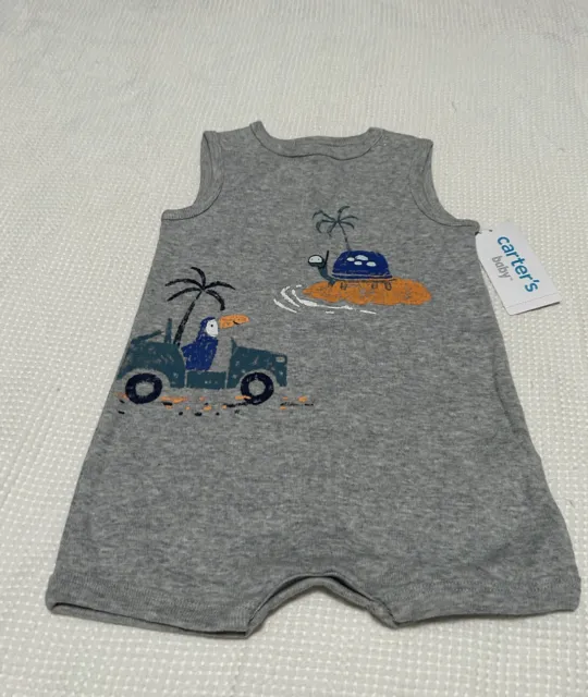 Carters Baby Boy Size 3 M One Piece Knit Short Outfit
