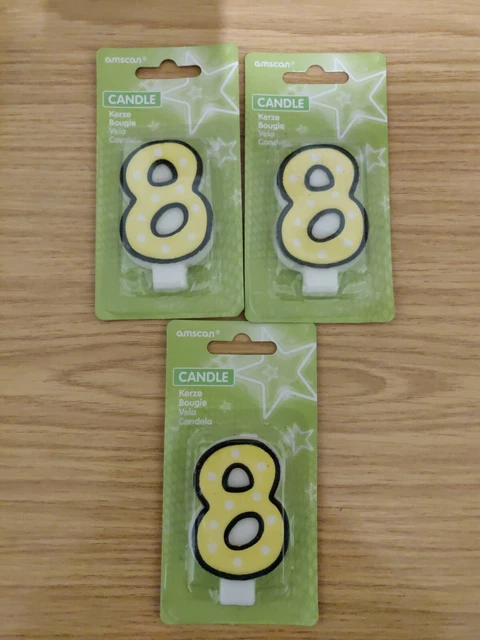 Velas de cumpleaños - número 8 - 7,6 cm