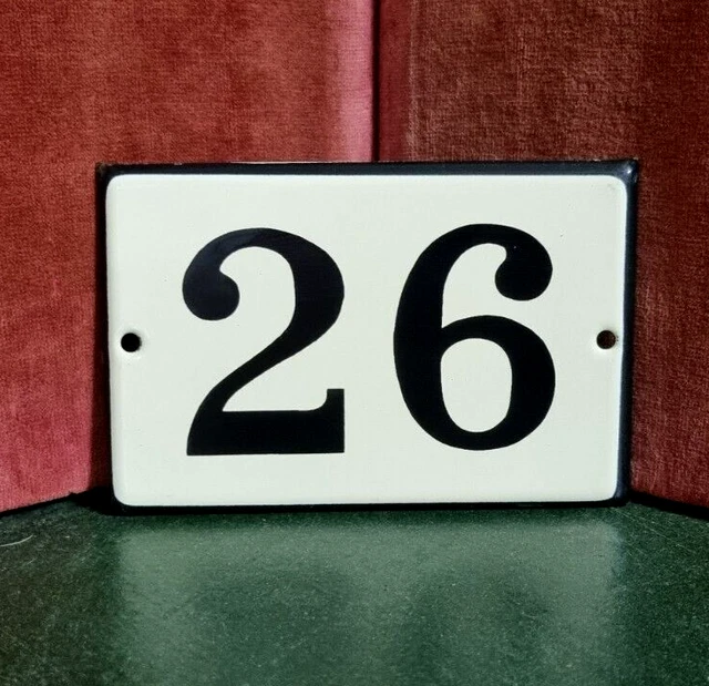 Vintage French house number 26 sign for door street entry gate portal street .
