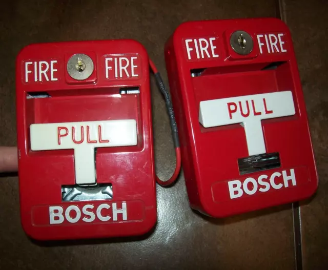 Used BOSCH FMM-100SATK Fire Alarm Pull Stations Lot Of Two Untested