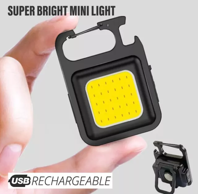 Mini COB Schlüsselanhänger Licht USB Wiederaufladbare LED Taschenlampe 1-5 PACK