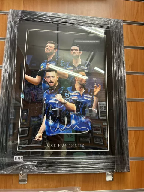 Luke ‘Cool Hand’ Humphries Signed & Framed Darts Montage Picture Display - COA