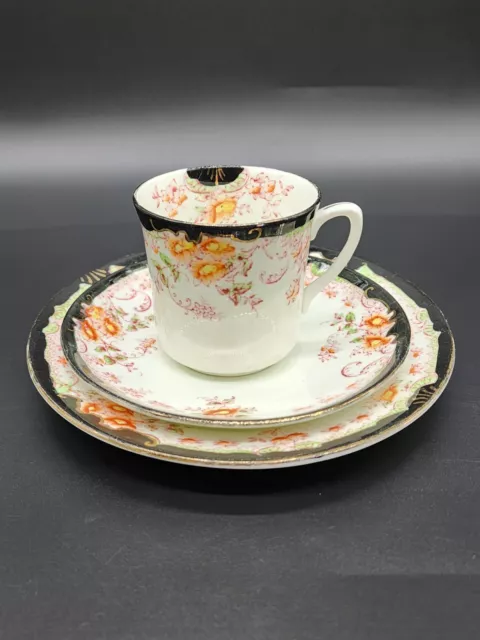 Antique Samuel Radford Royal Staffordshire Trio Cup Saucer Plate Floral