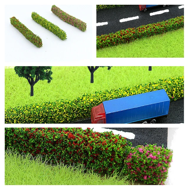 3PC Miniatures Model HO/OO 1:87 Scale Bush Strips Garden Plants Railway Scenery