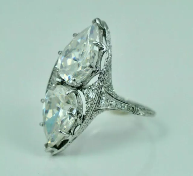 Art Deco Style 2.70Ct Pear Cut lab-Created Diamond Engagement 925 Silver Ring