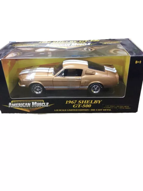 American Muscle Ertl 1967 Shelby GT-500 1/18 Scale NIB Gold