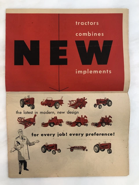 1950s MASSEY HARRIS TRACTOR COMBINE Brochure Farm Advertising CHAPPELL Nebraska