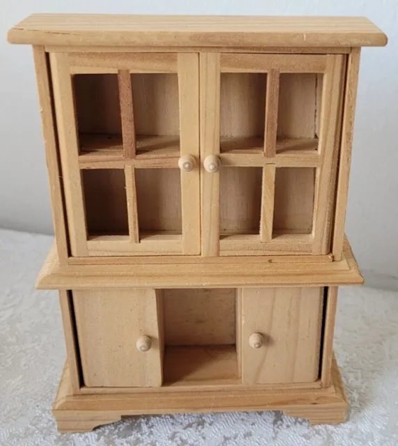 EHI Wood Miniature Dollhouse Dining Room Hutch/China Cabinet