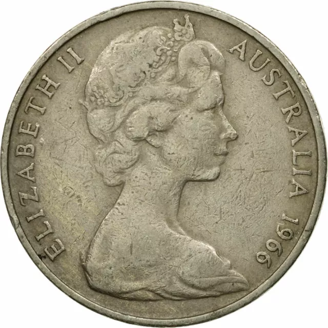 [#440178] Monnaie, Australie, Elizabeth II, 20 Cents, 1966, TTB, Copper-nickel,