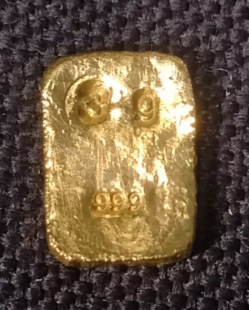 3 Gram Gold Nugget 999.9 UK Made Fine Bullion Pure 24ct Gold Bar AU