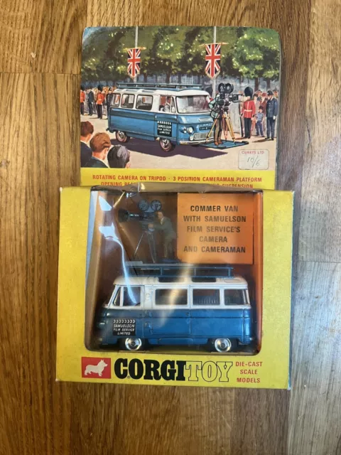 CORGI 479 COMMER VAN WITH SAMUELSON FILM CAMERA - VERY GOOD in original BOX