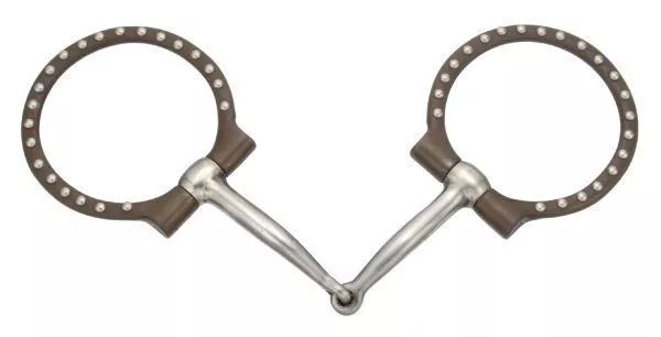 Kelly Silver Star Off-Set Dee w/ Dots Snaffle - Antique Brown - 5" mouth