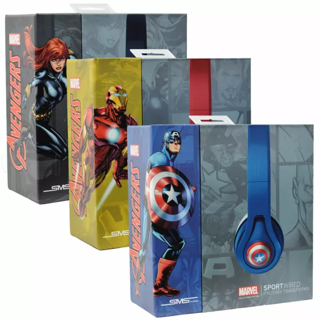 Marvel Collectors Edition Cuffie originali SMS audio sport cablate microlite