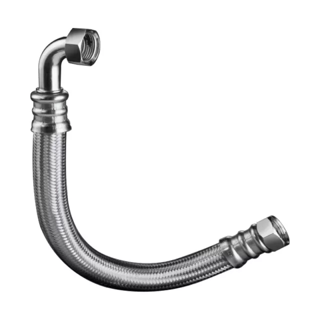 Flexible sanitaire coudé Inox Øintér.25mm - Femelle 1" / Femelle 1" - 1000mm -